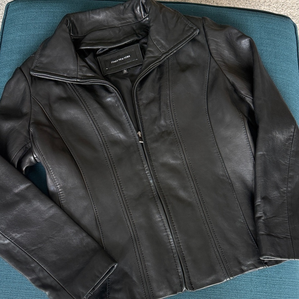 Jones New York Black Leather Jacket
